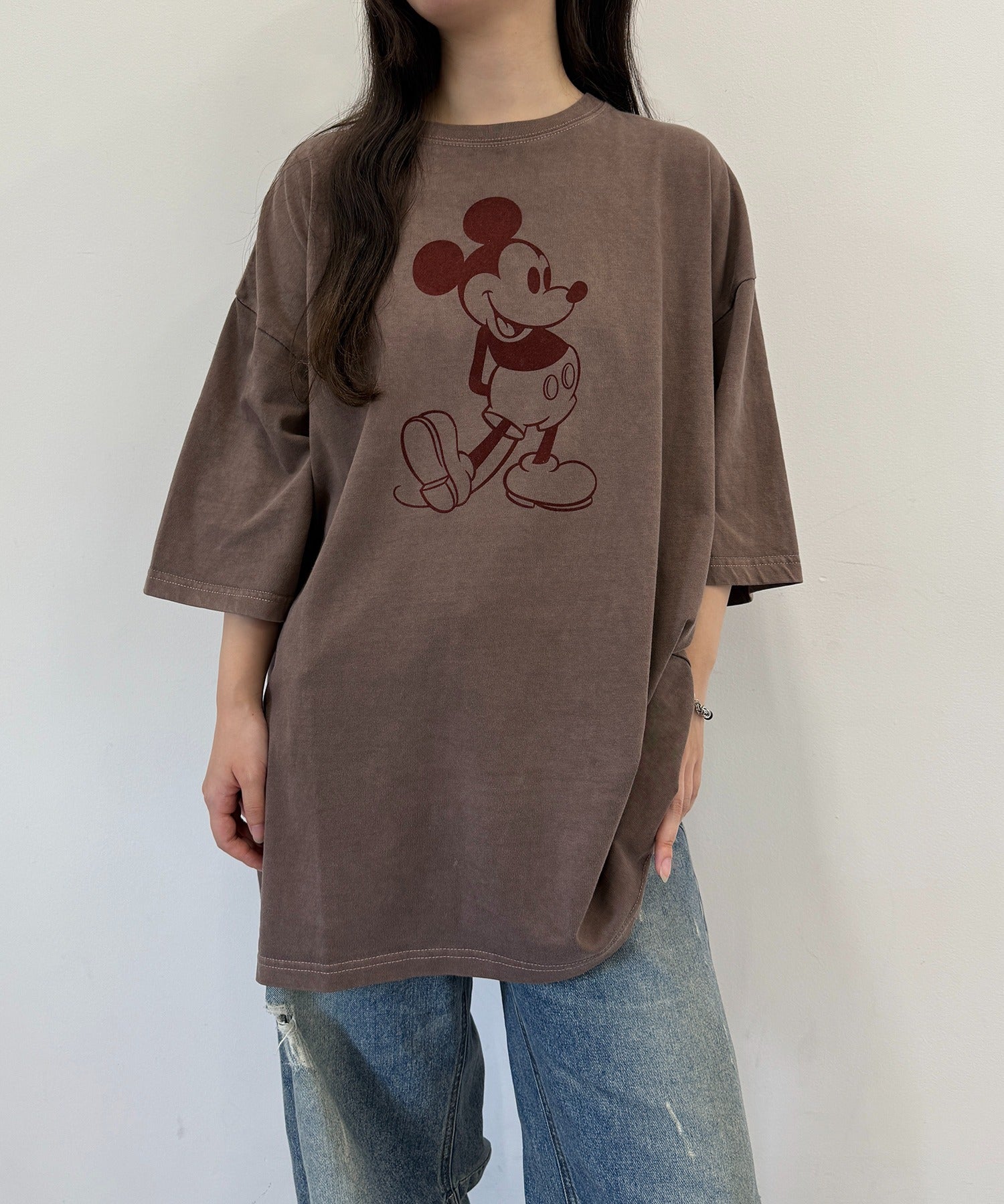 グッドロックスピード GOOD ROCK SPEED Disney / Mickey Mouse ミッキーマウス / ヴィンテージライクTシャツ （ブラウン） ブラウン