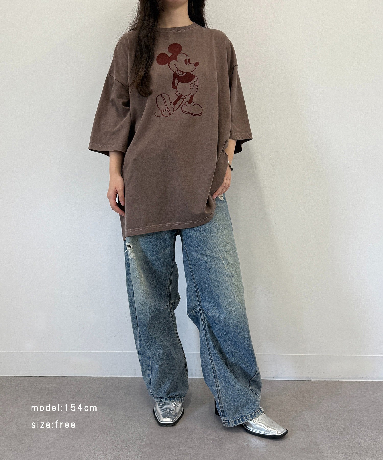 グッドロックスピード GOOD ROCK SPEED Disney / Mickey Mouse ミッキーマウス / ヴィンテージライクTシャツ （ブラウン） ブラウン