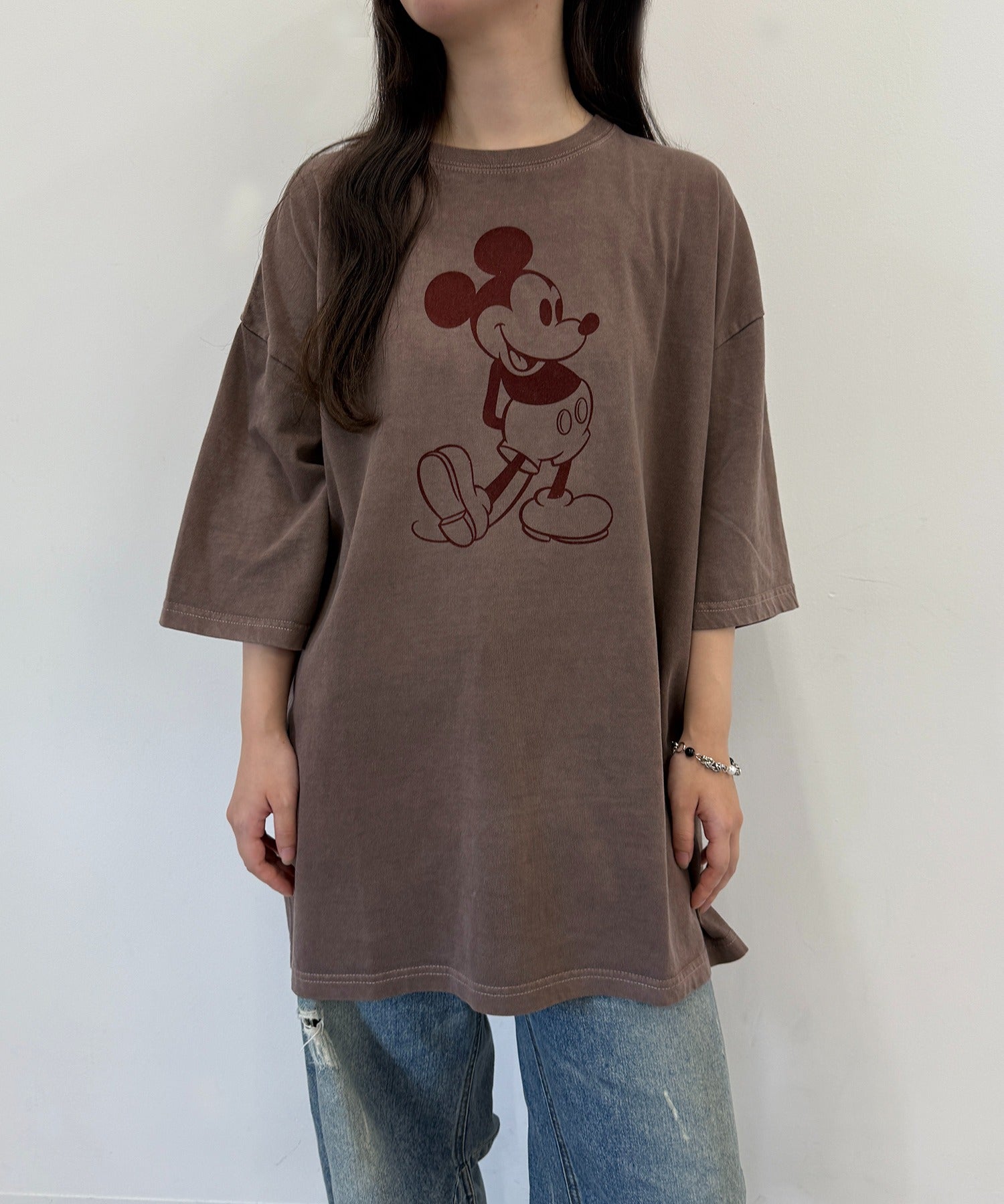 グッドロックスピード GOOD ROCK SPEED Disney / Mickey Mouse ミッキーマウス / ヴィンテージライクTシャツ （ブラウン） ブラウン