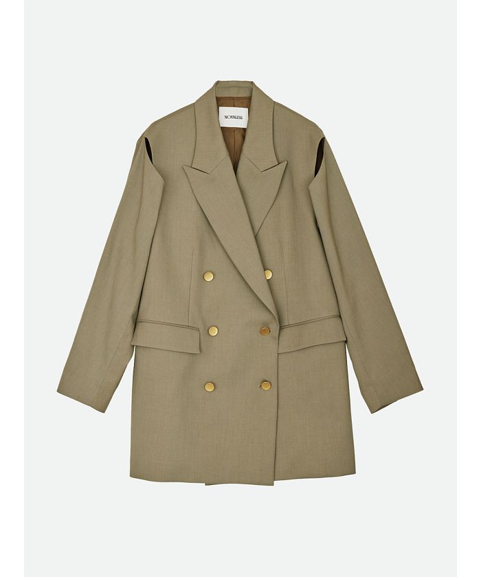 ナウンレス NOUNLESS SHOULDER SLIT BLAZER JACKET （BEIGE） BEIGE