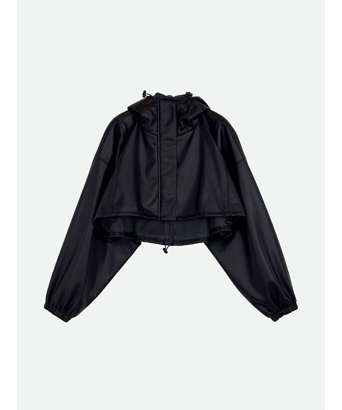 ナウンレス NOUNLESS FAKE LEATHER SHORT ANORAK （NOIR） NOIR