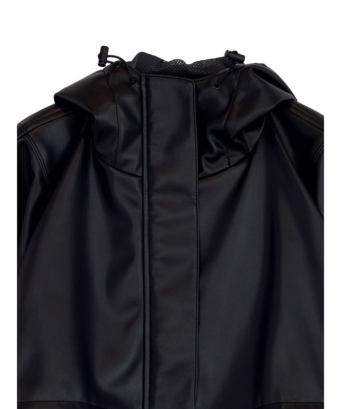 ナウンレス NOUNLESS FAKE LEATHER SHORT ANORAK （NOIR） NOIR