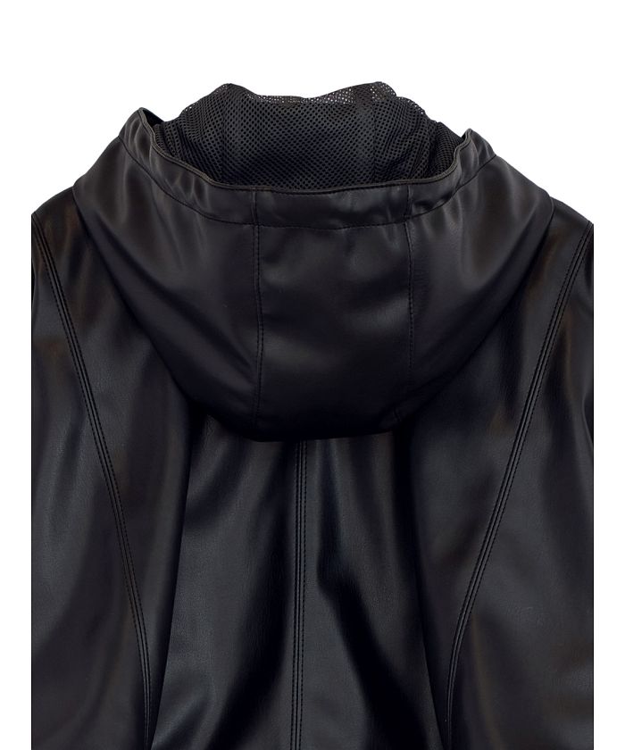 ナウンレス NOUNLESS FAKE LEATHER SHORT ANORAK （NOIR） NOIR