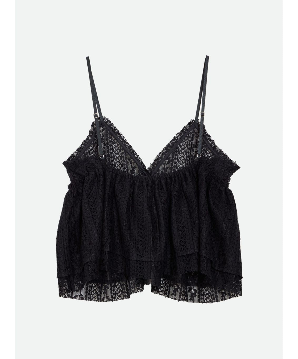 ナウンレス NOUNLESS SHEER LACE CAMI TOPS （WINE） WINE