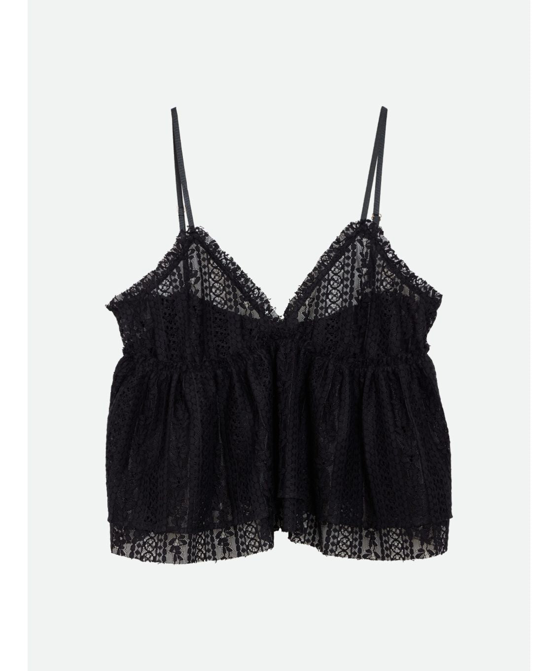 ナウンレス NOUNLESS SHEER LACE CAMI TOPS （NOIR） NOIR