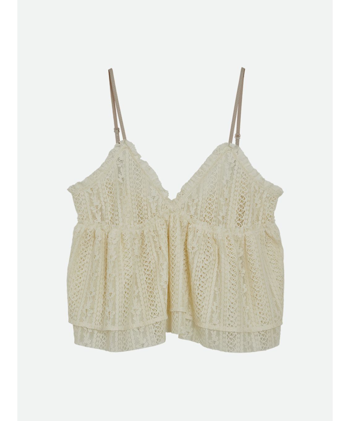 ナウンレス NOUNLESS SHEER LACE CAMI TOPS （MILK） MILK