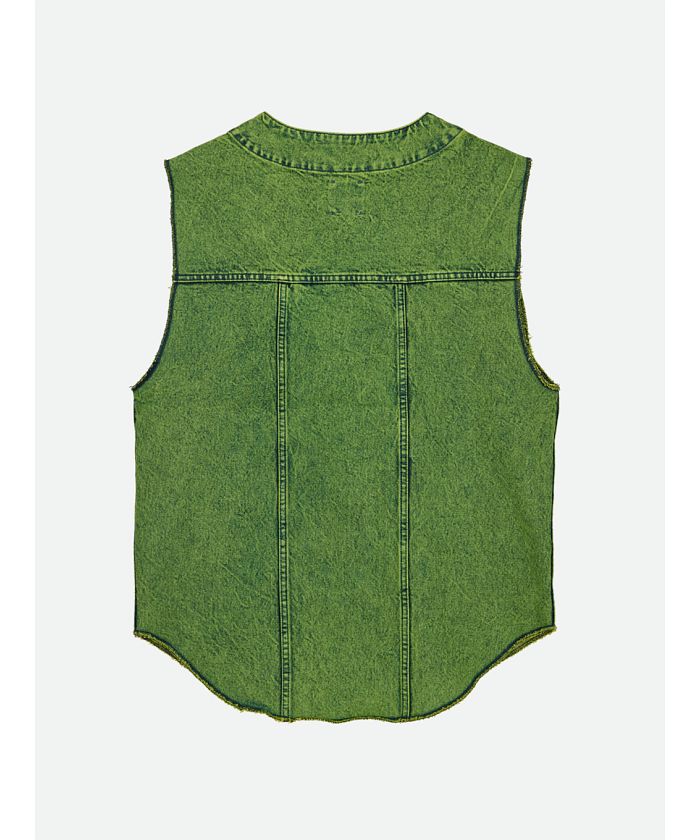 ナウンレス NOUNLESS VINTAGE LIKE DENIM VEST JACKET （LIME） LIME