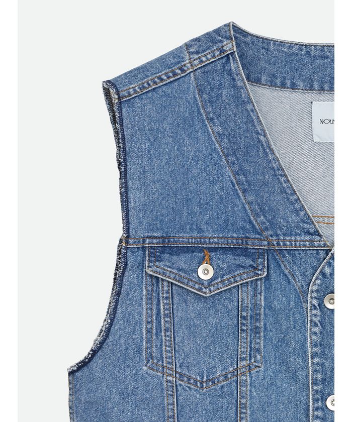 ナウンレス NOUNLESS VINTAGE LIKE DENIM VEST JACKET （LIME） LIME