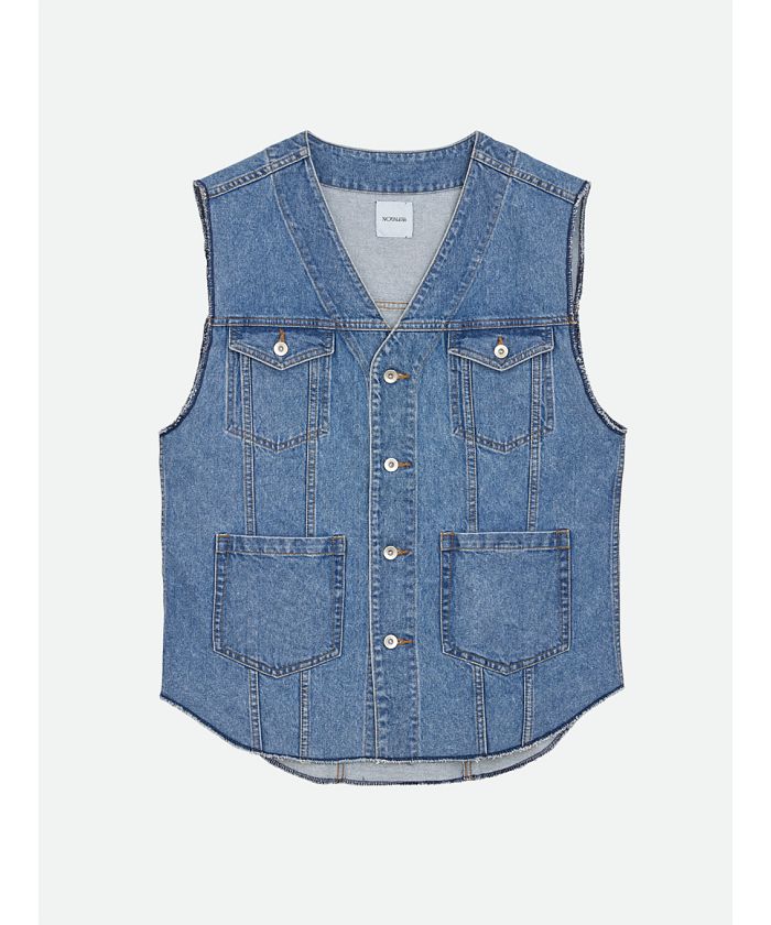 ナウンレス NOUNLESS VINTAGE LIKE DENIM VEST JACKET （BLUE） BLUE