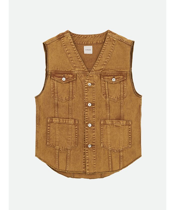 ナウンレス NOUNLESS VINTAGE LIKE DENIM VEST JACKET （CORK） CORK