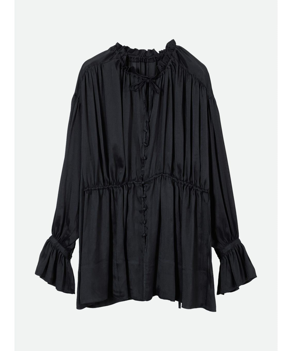 ナウンレス NOUNLESS GATHER FLUFFY TUNIC BLOUSE （NOIR） NOIR
