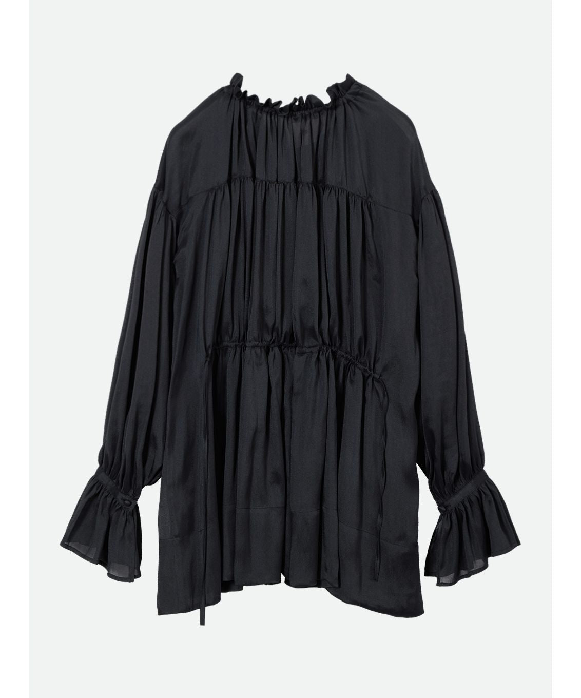 ナウンレス NOUNLESS GATHER FLUFFY TUNIC BLOUSE （NOIR） NOIR