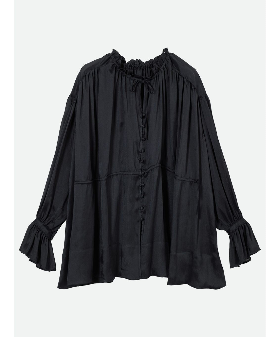 ナウンレス NOUNLESS GATHER FLUFFY TUNIC BLOUSE （NOIR） NOIR