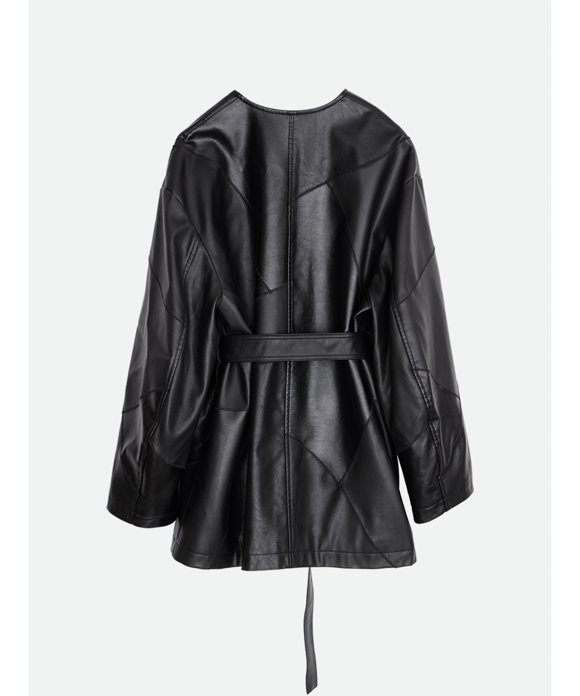 ナウンレス NOUNLESS PATCHWORK FAKE LEATHER JACKET （NOIR） NOIR