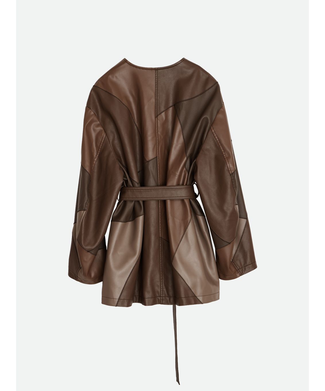 ナウンレス NOUNLESS PATCHWORK FAKE LEATHER JACKET （NOIR） NOIR