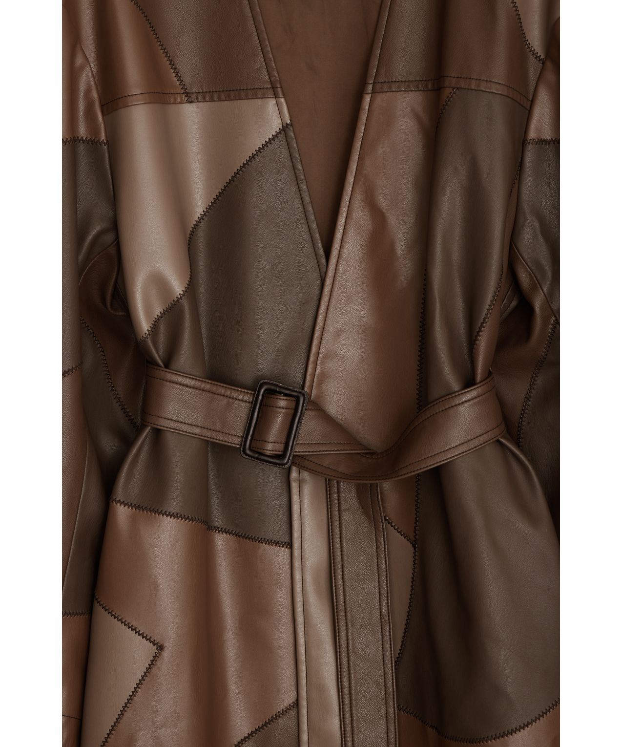 ナウンレス NOUNLESS PATCHWORK FAKE LEATHER JACKET （NOIR） NOIR