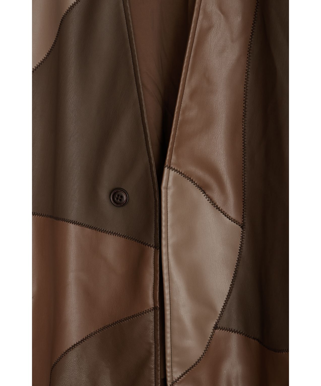 ナウンレス NOUNLESS PATCHWORK FAKE LEATHER JACKET （NOIR） NOIR