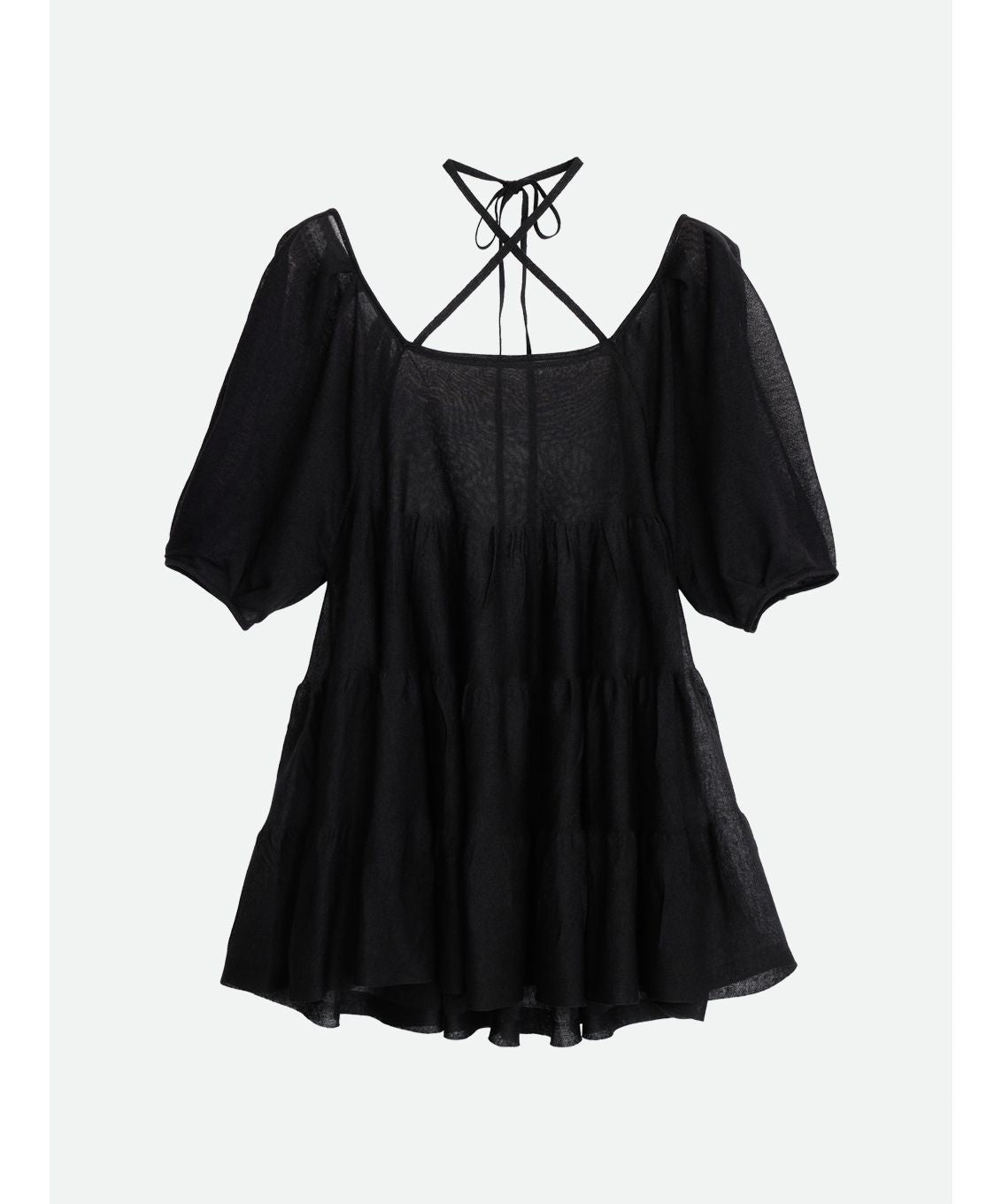 ナウンレス NOUNLESS SHEER TIERED KNIT TUNIC （ORANGE） ORANGE