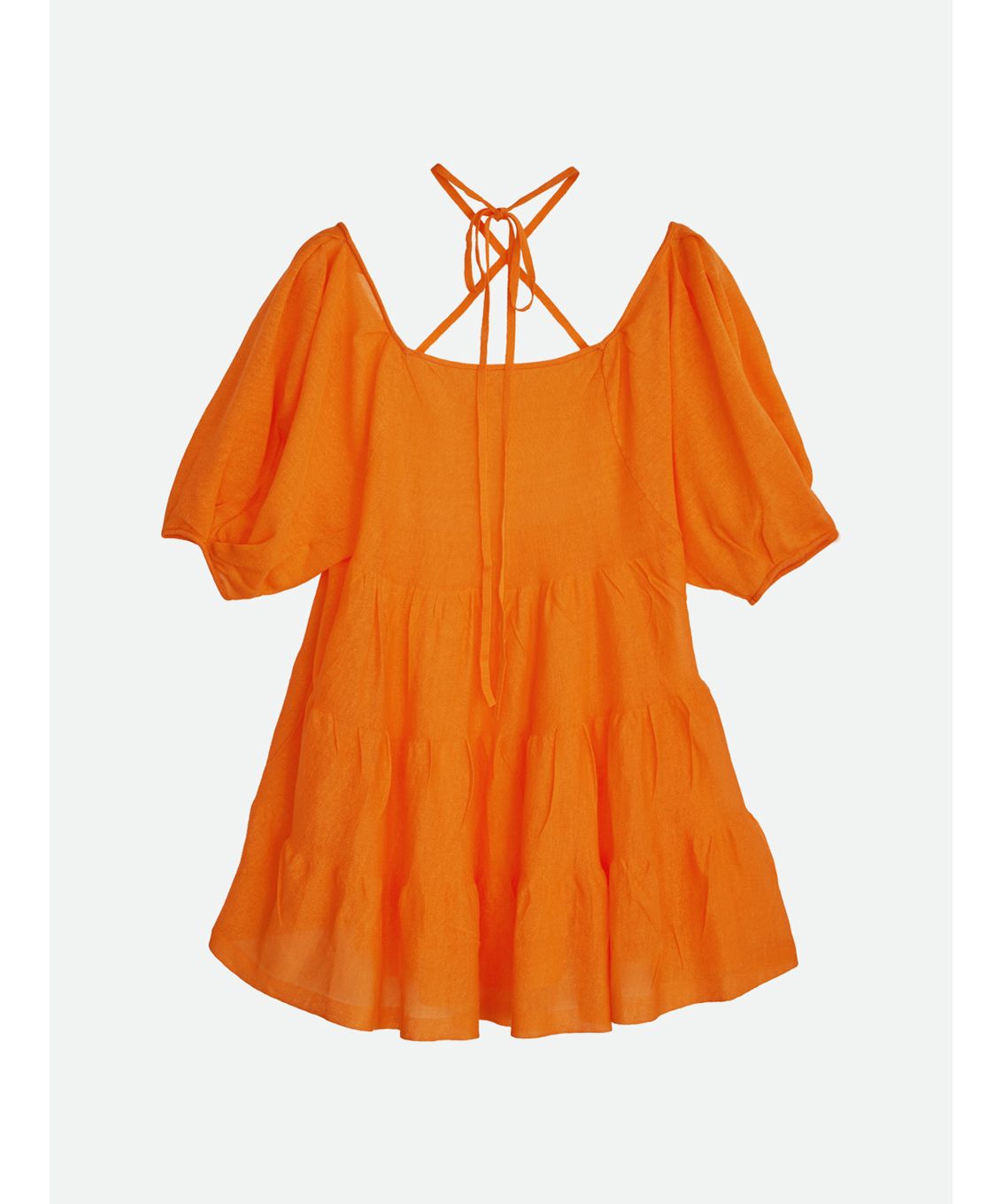ナウンレス NOUNLESS SHEER TIERED KNIT TUNIC （ORANGE） ORANGE