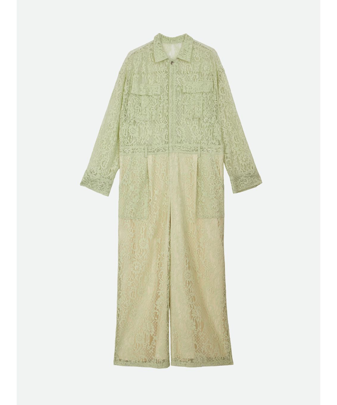 ナウンレス NOUNLESS LOOSE LACE JUMPSUIT （MELON） MELON
