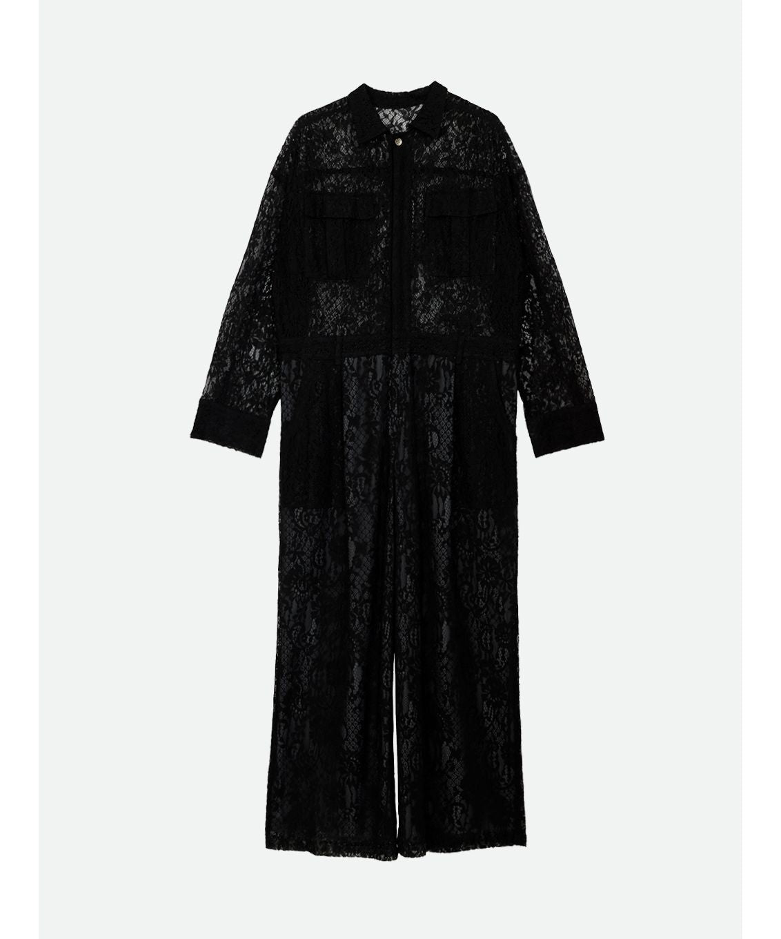 ナウンレス NOUNLESS LOOSE LACE JUMPSUIT （NOIR） NOIR