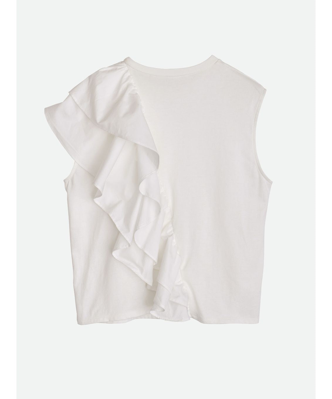 ナウンレス NOUNLESS UNBALANCE RUFFLE TANK TOP （MILK） MILK