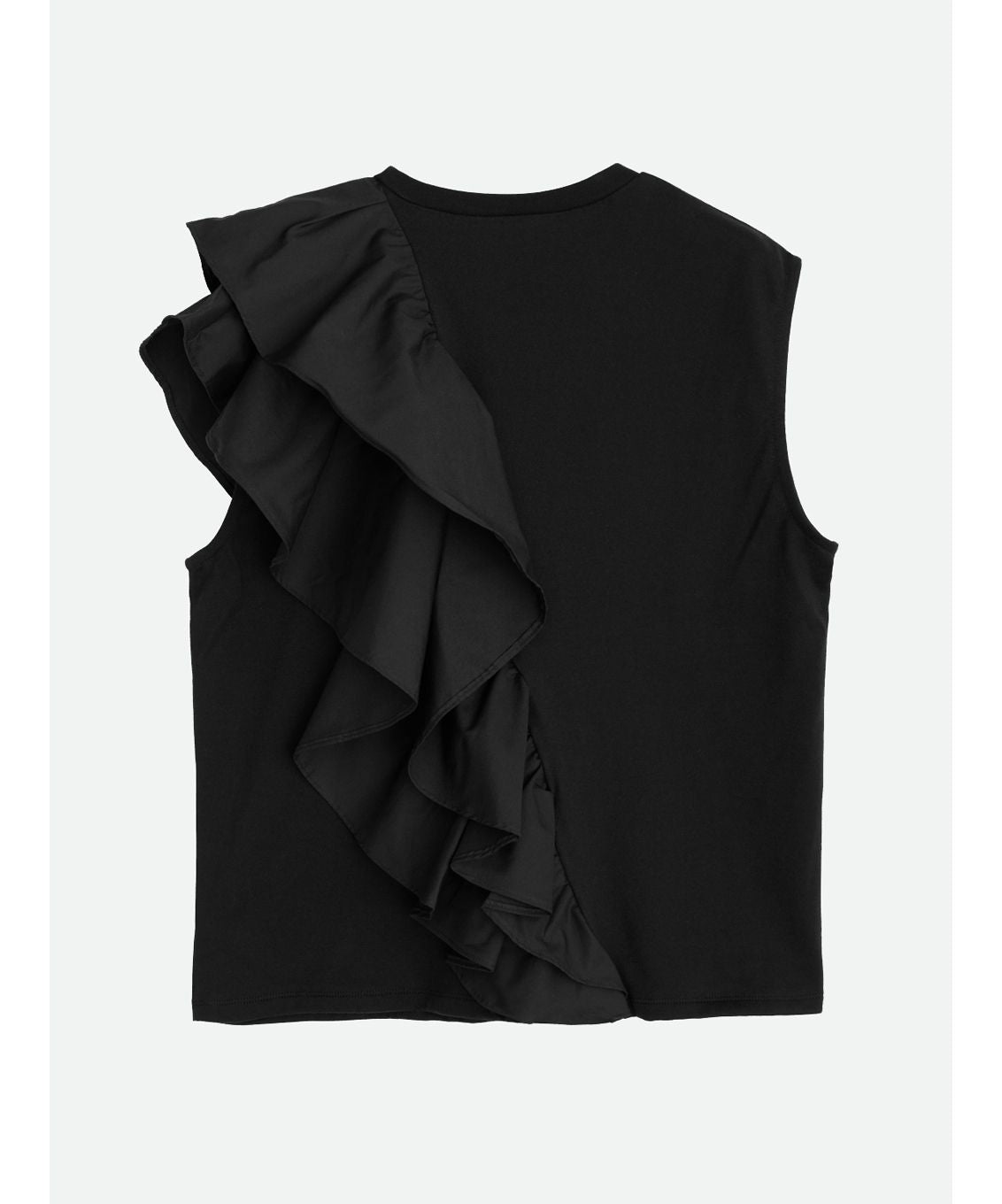 ナウンレス NOUNLESS UNBALANCE RUFFLE TANK TOP （MILK） MILK