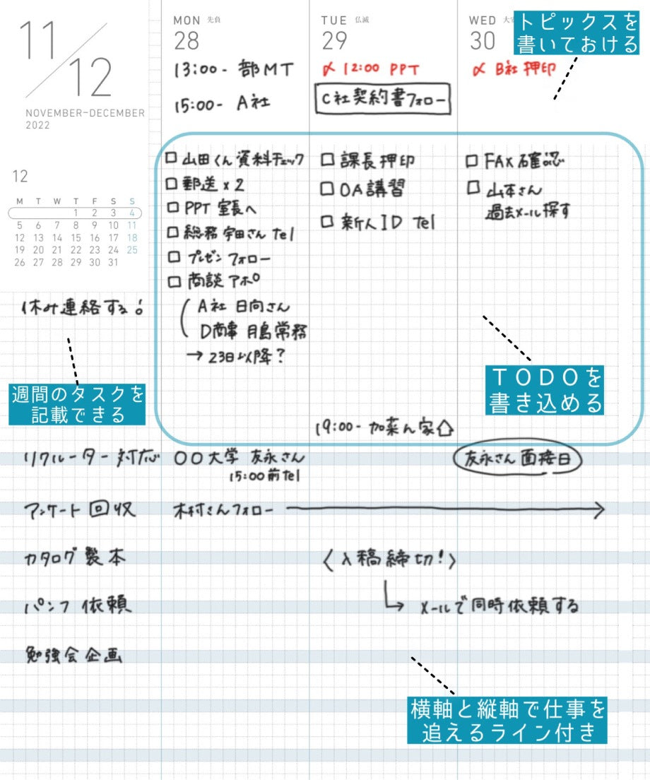 イズアミュレット is amulet.  差がつくおしごと手帳2025 ［1月はじまり］