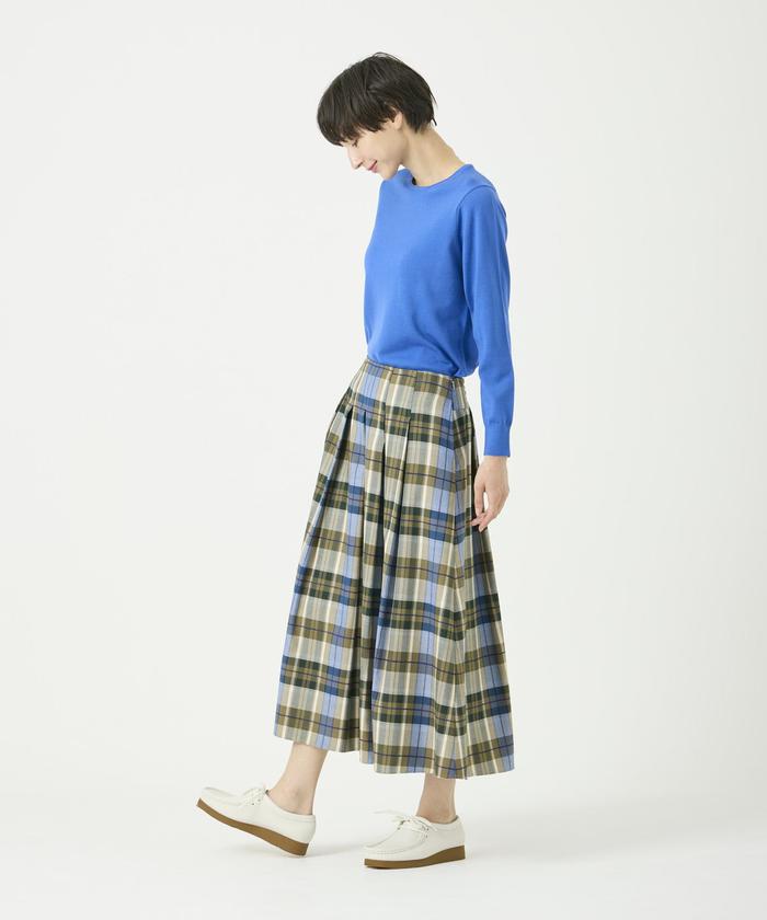 "I.T.'S. international Tack Flare Long Check Skirt"