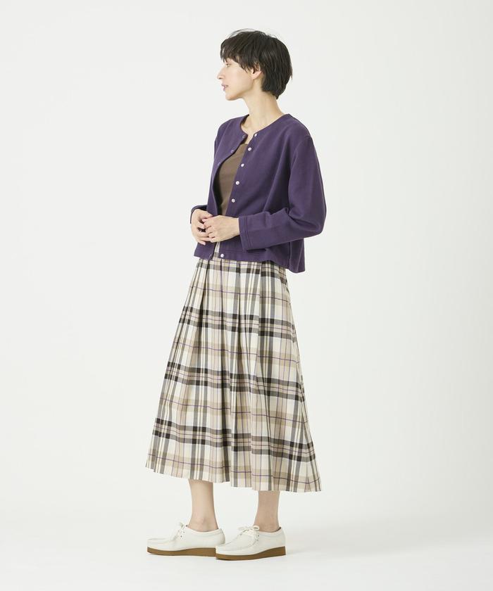 "I.T.'S. international Tack Flare Long Check Skirt"