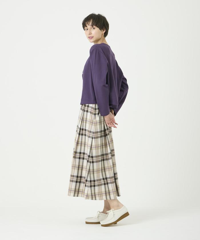 "I.T.'S. international Tack Flare Long Check Skirt"