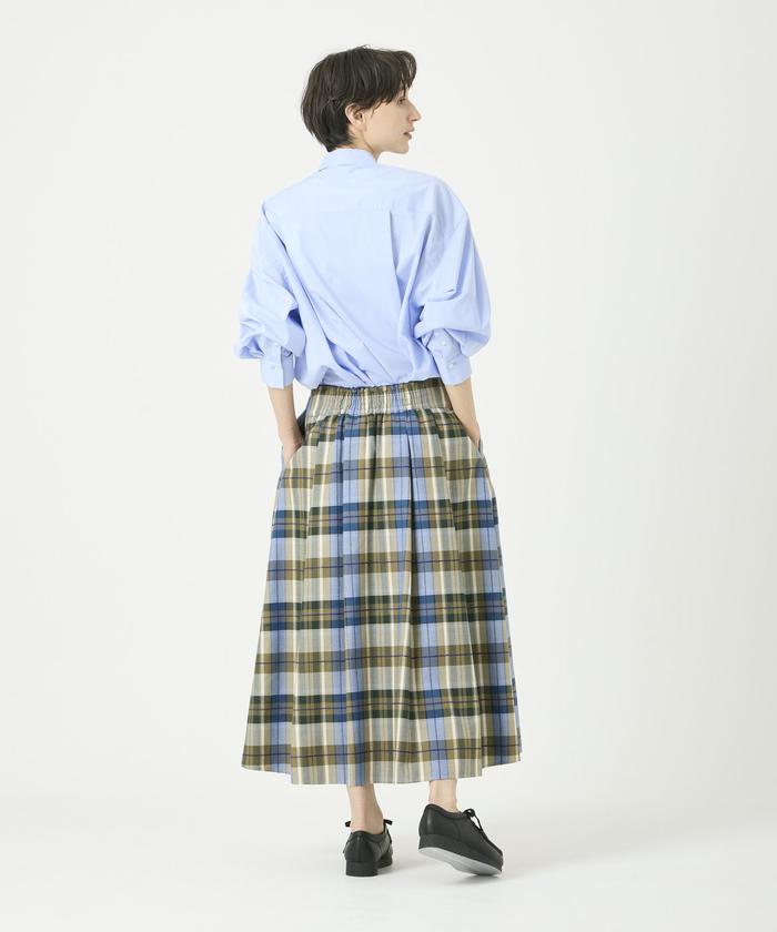 "I.T.'S. international Tack Flare Long Check Skirt"