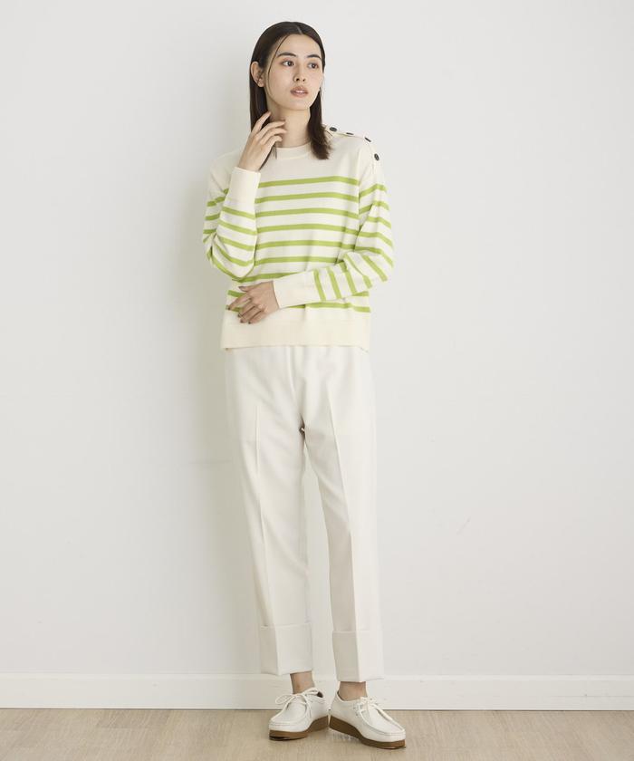 "I.T.'S. international Wool Lycra Roll-Up Tapered Pants"