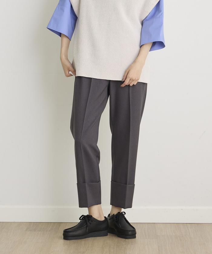 "I.T.'S. international Wool Lycra Roll-Up Tapered Pants"