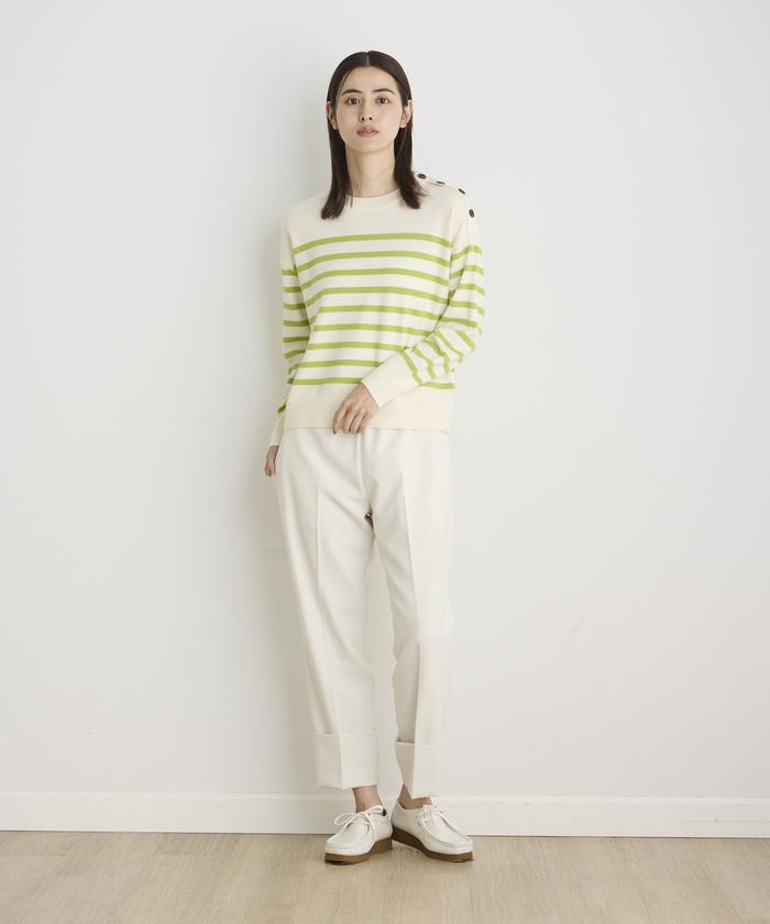 "I.T.'S. international Wool Lycra Roll-Up Tapered Pants"