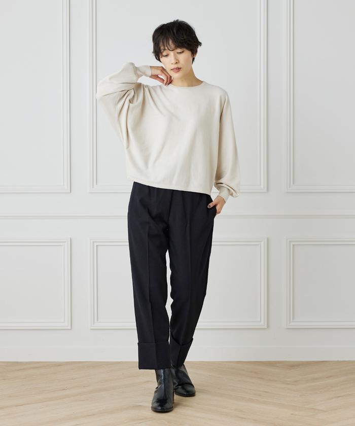 "I.T.'S. international Wool Lycra Roll-Up Tapered Pants"