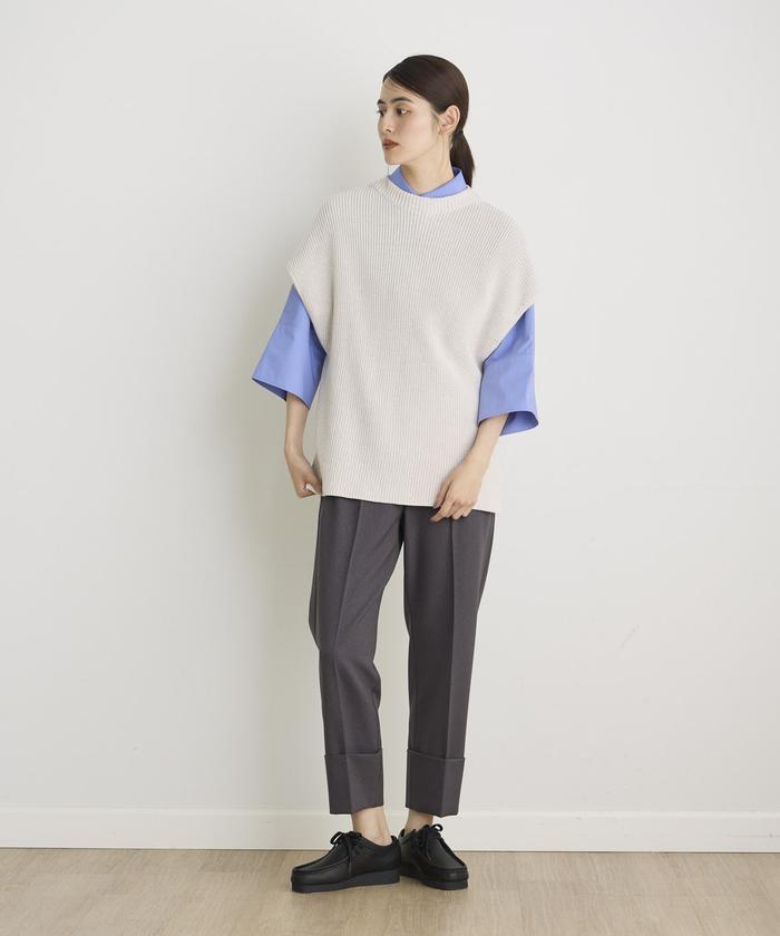 "I.T.'S. international Wool Lycra Roll-Up Tapered Pants"