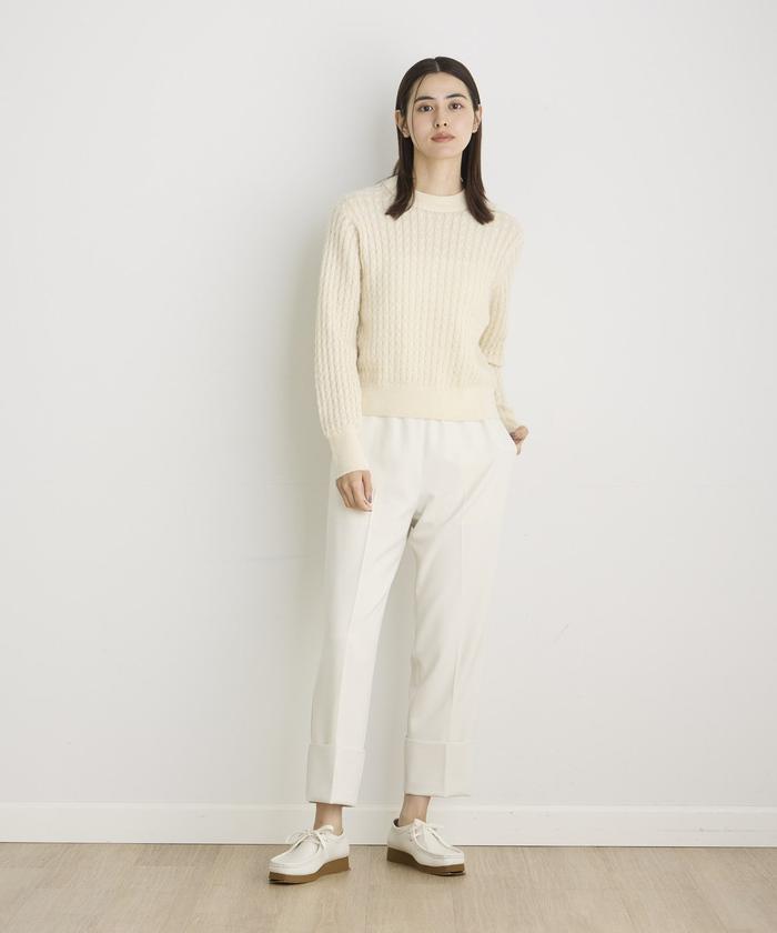 "I.T.'S. international Wool Lycra Roll-Up Tapered Pants"