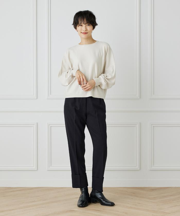"I.T.'S. international Wool Lycra Roll-Up Tapered Pants"