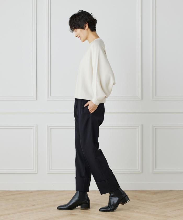 "I.T.'S. international Wool Lycra Roll-Up Tapered Pants"