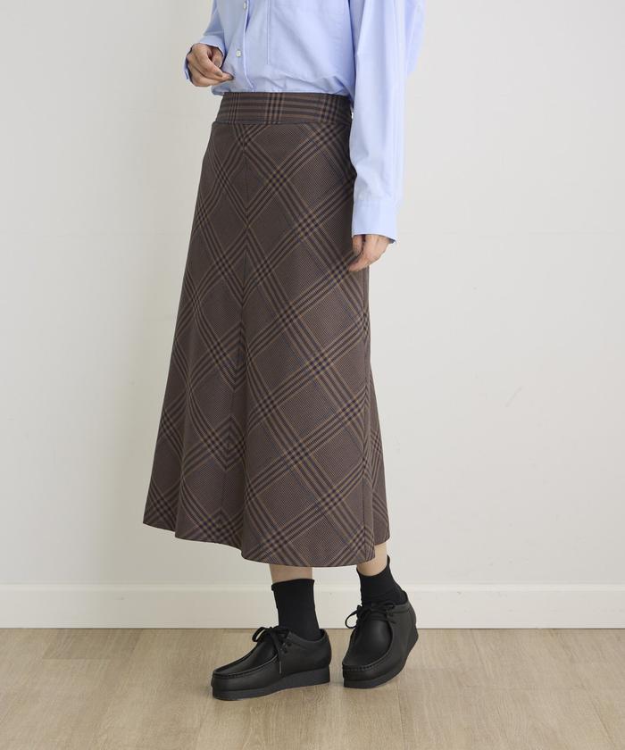 "IT'S international I.T.'S. international ring yarn A-line check skirt"