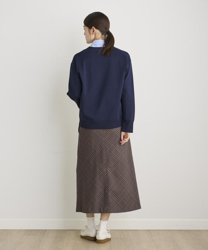 "IT'S international I.T.'S. international ring yarn A-line check skirt"