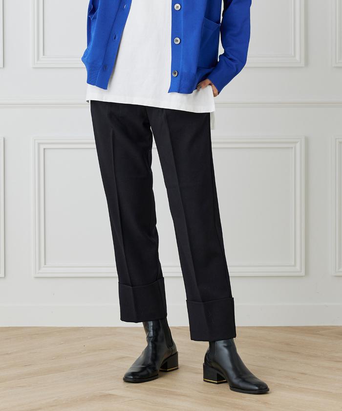 "I.T.'S. international Wool Lycra Roll-Up Tapered Pants"
