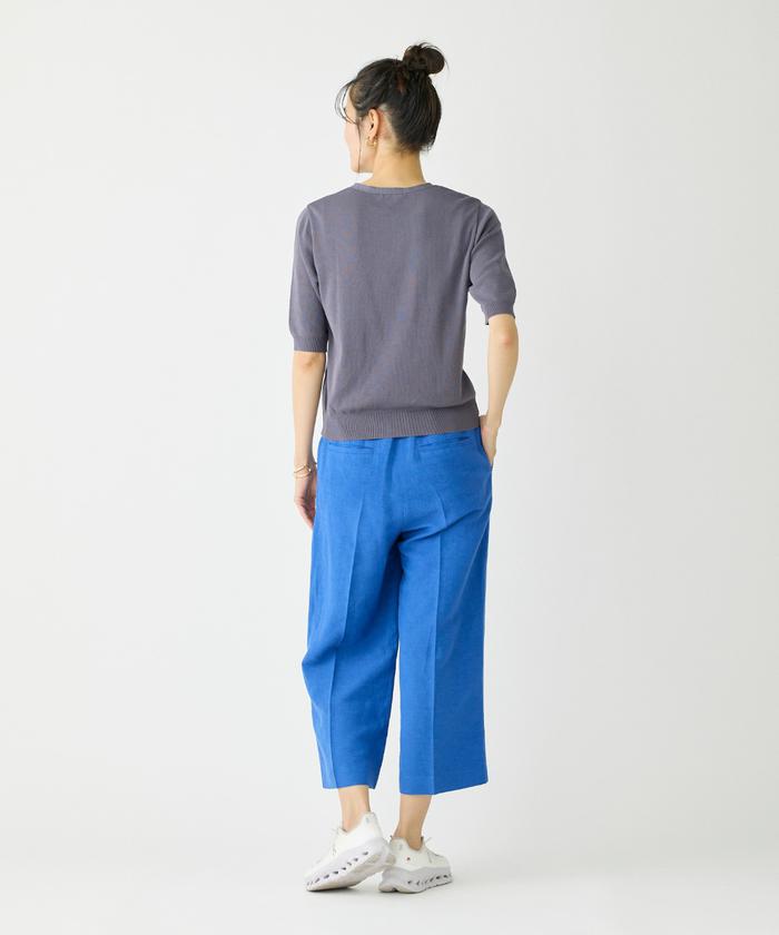イッツインターナショナル I.T.'S. international ワイドクロップトパンツ （ネイビー） ネイビー