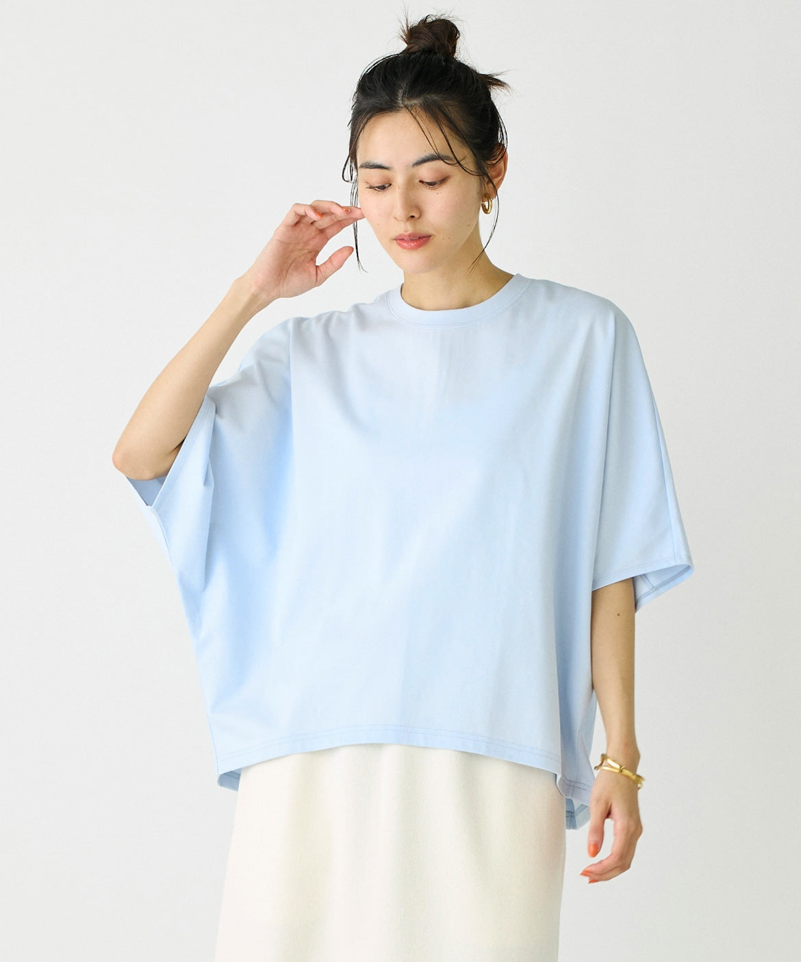 イッツインターナショナル I.T.'S. international バックジップTシャツ   （サックス3） サックス3
