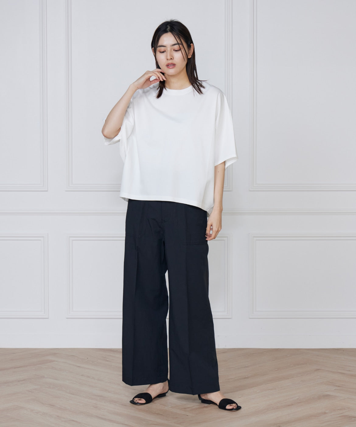 イッツインターナショナル I.T.'S. international バックジップTシャツ   （サックス3） サックス3