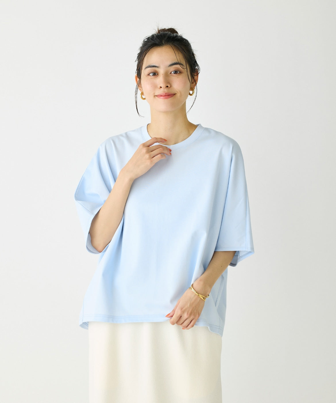 イッツインターナショナル I.T.'S. international バックジップTシャツ   （サックス3） サックス3