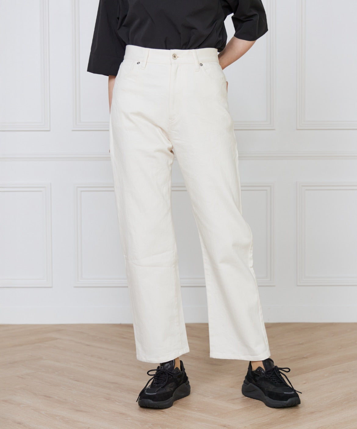 イッツインターナショナル I.T.'S. international デニムストレートパンツ《SUVIN DENIM》 （アイボリー2） アイボリー2