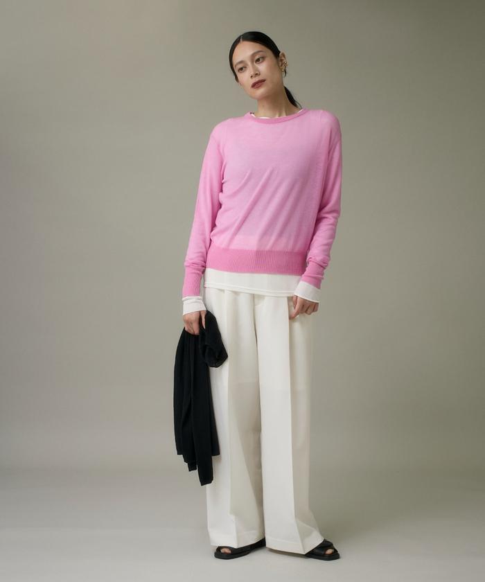 イッツインターナショナル I.T.'S. international クルーネックニットプルオーバー《Melty air wool》 （ピンク1） ピンク1