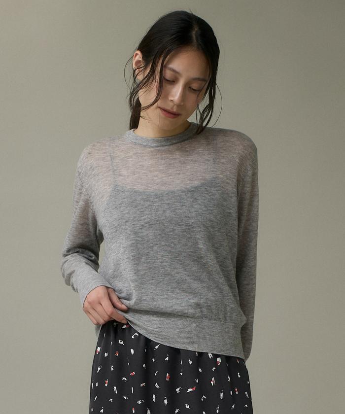 イッツインターナショナル I.T.'S. international クルーネックニットプルオーバー《Melty air wool》 （グレー1） グレー1